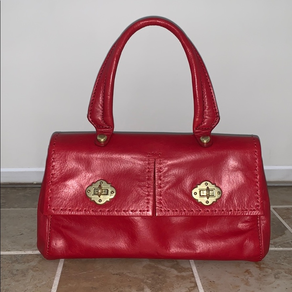 Cynthia Rowley Leather Turn Lock Satchel Purse